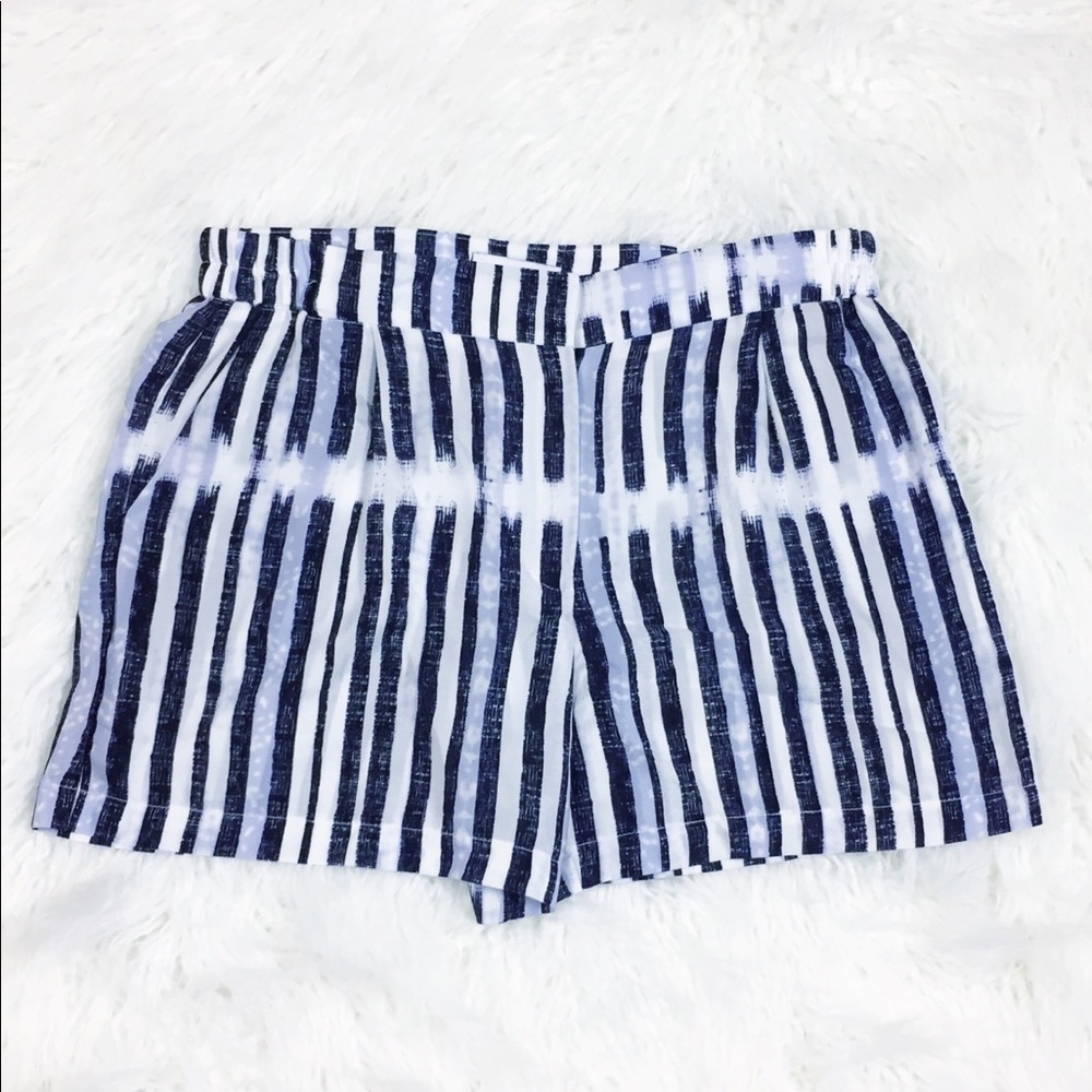 Anthro Waverly Grey striped silk shorts